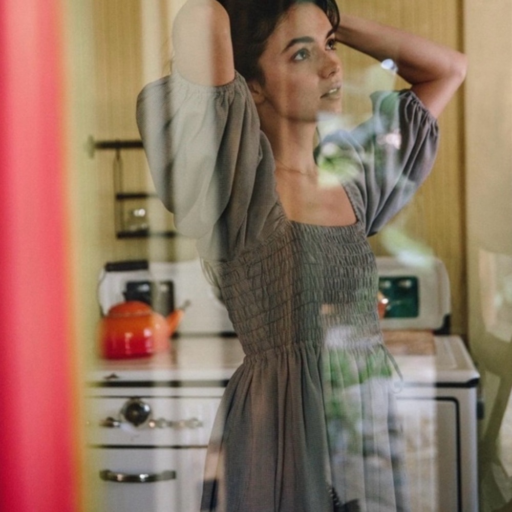 Christy Dawn Olive Green High-Low Dress